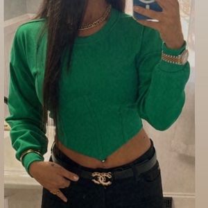 V CUT CORSET SWEATER